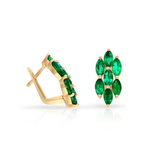 18K GOLD EMERALD ELEGANCE EARRINGS