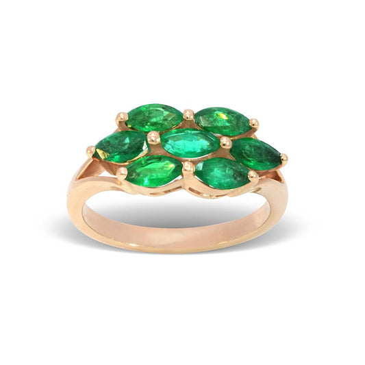 18K YELLOW GOLD LUMINOUS EMERALD RING