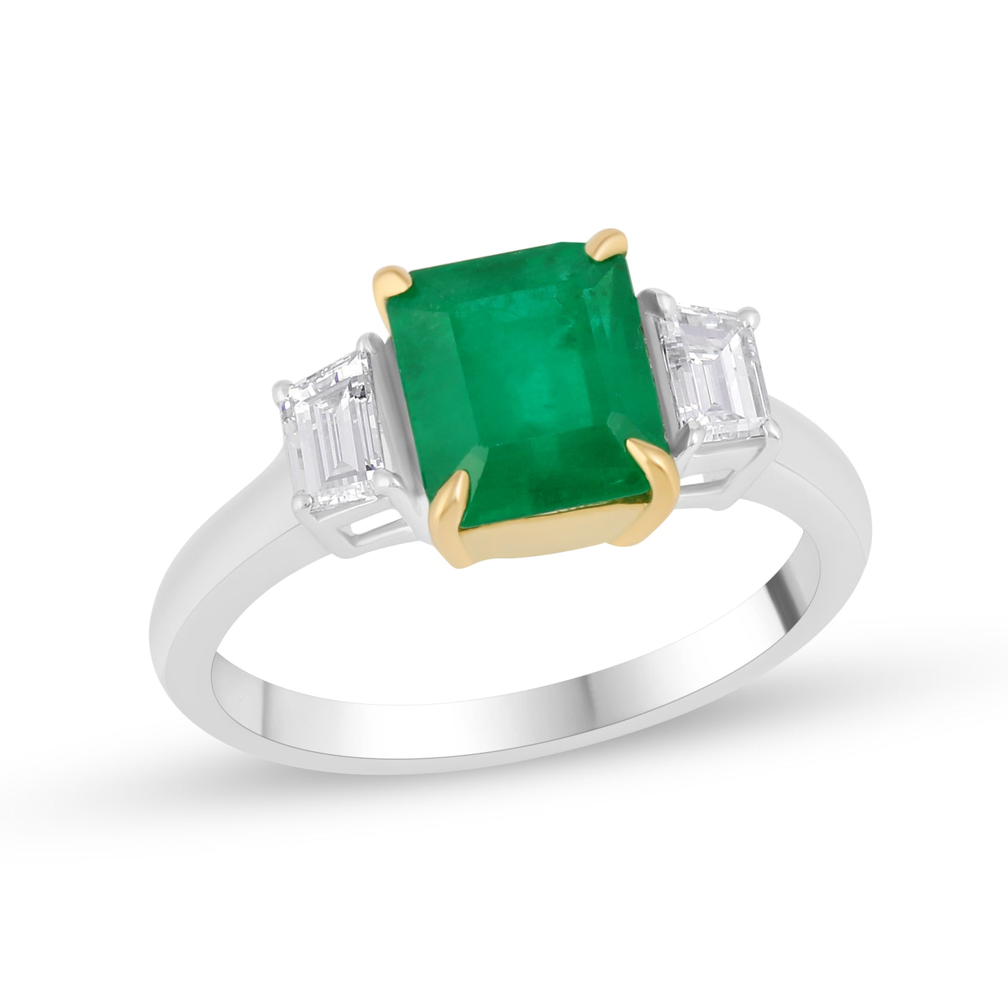 White Gold Emerald Solstice Ring