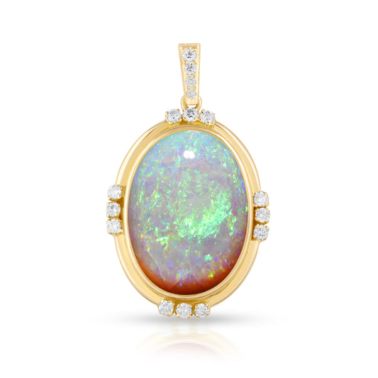 18K YELLOW GOLD OPAL PENDANT