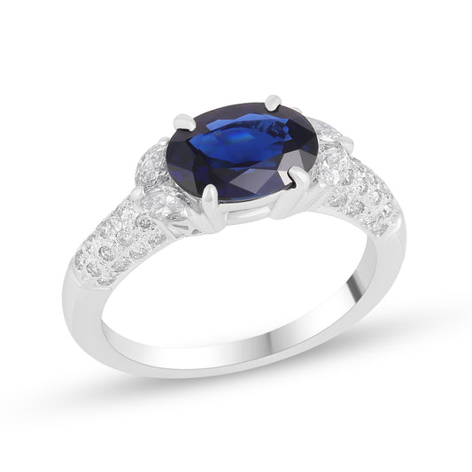 18K WHITE GOLD SAPPHIRE HARMONY RING