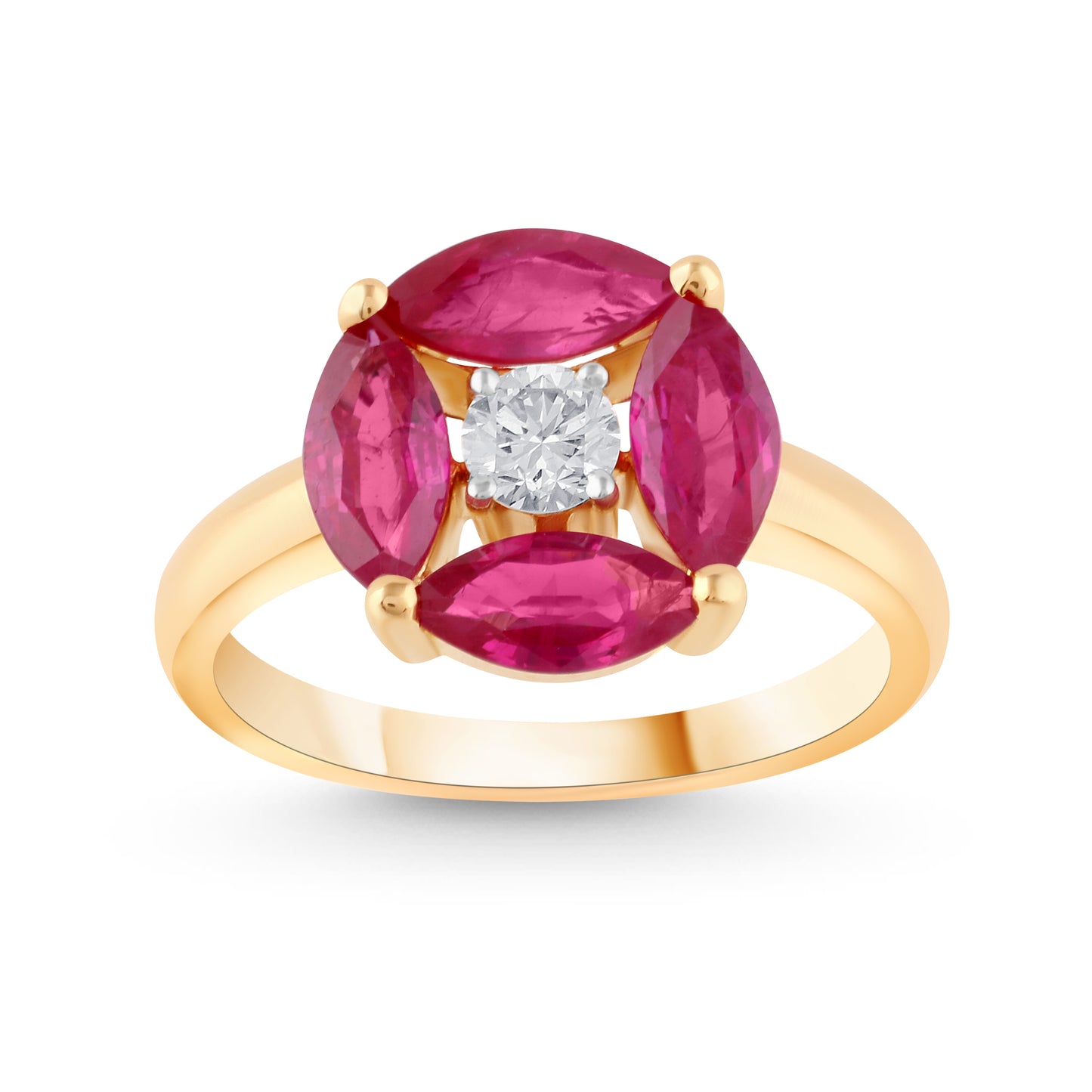 18K Yellow Gold Ruby Ring