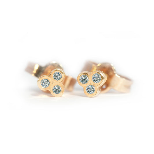14K GOLDEN WHISPER DIAMOND EARRINGS