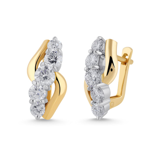 18K GOLD CLASSY DIAMOND EARRINGS
