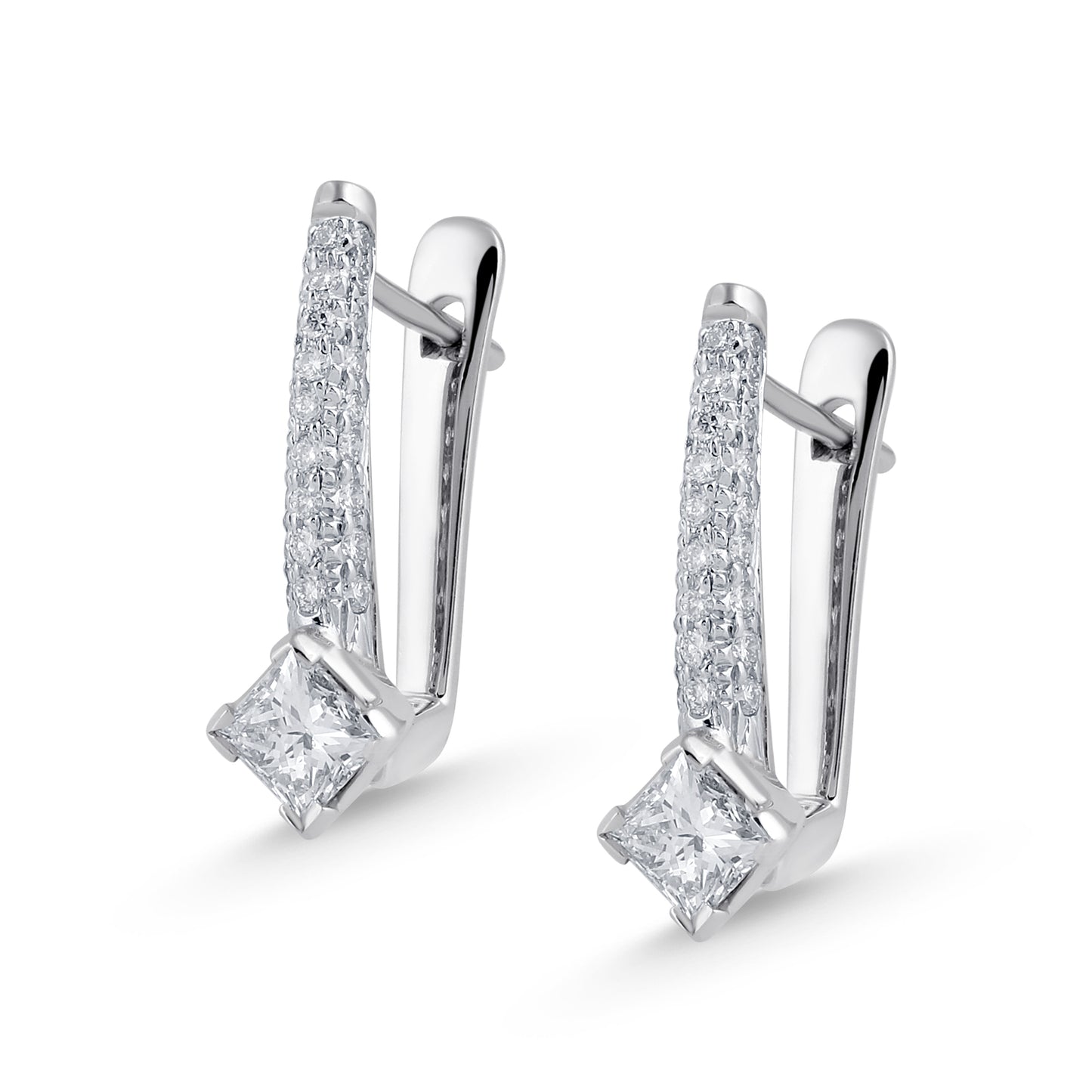 18K WHITE GOLD DIAMOND ICE EARRINGS