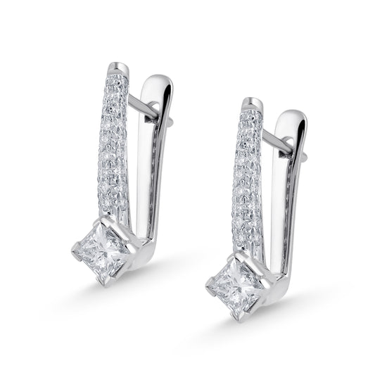 18K WHITE GOLD DIAMOND ICE EARRINGS