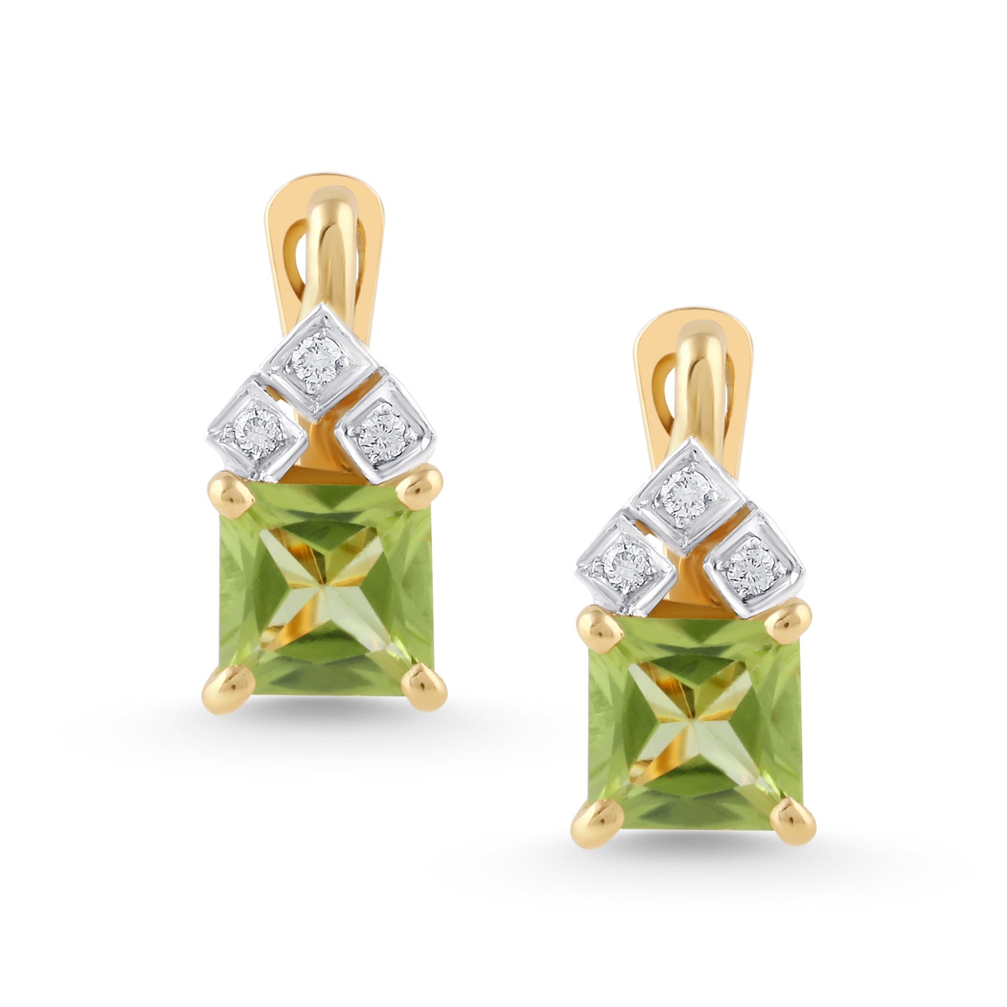 18K YELLOW GOLD PERIDOT EARRING
