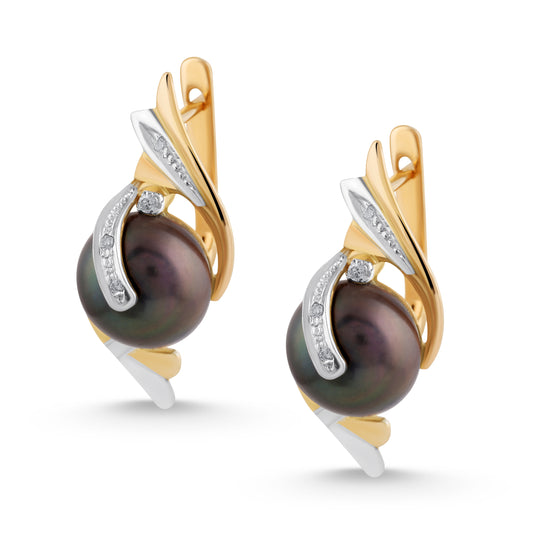 14K YELLOW GOLD PEARL EARRINGS
