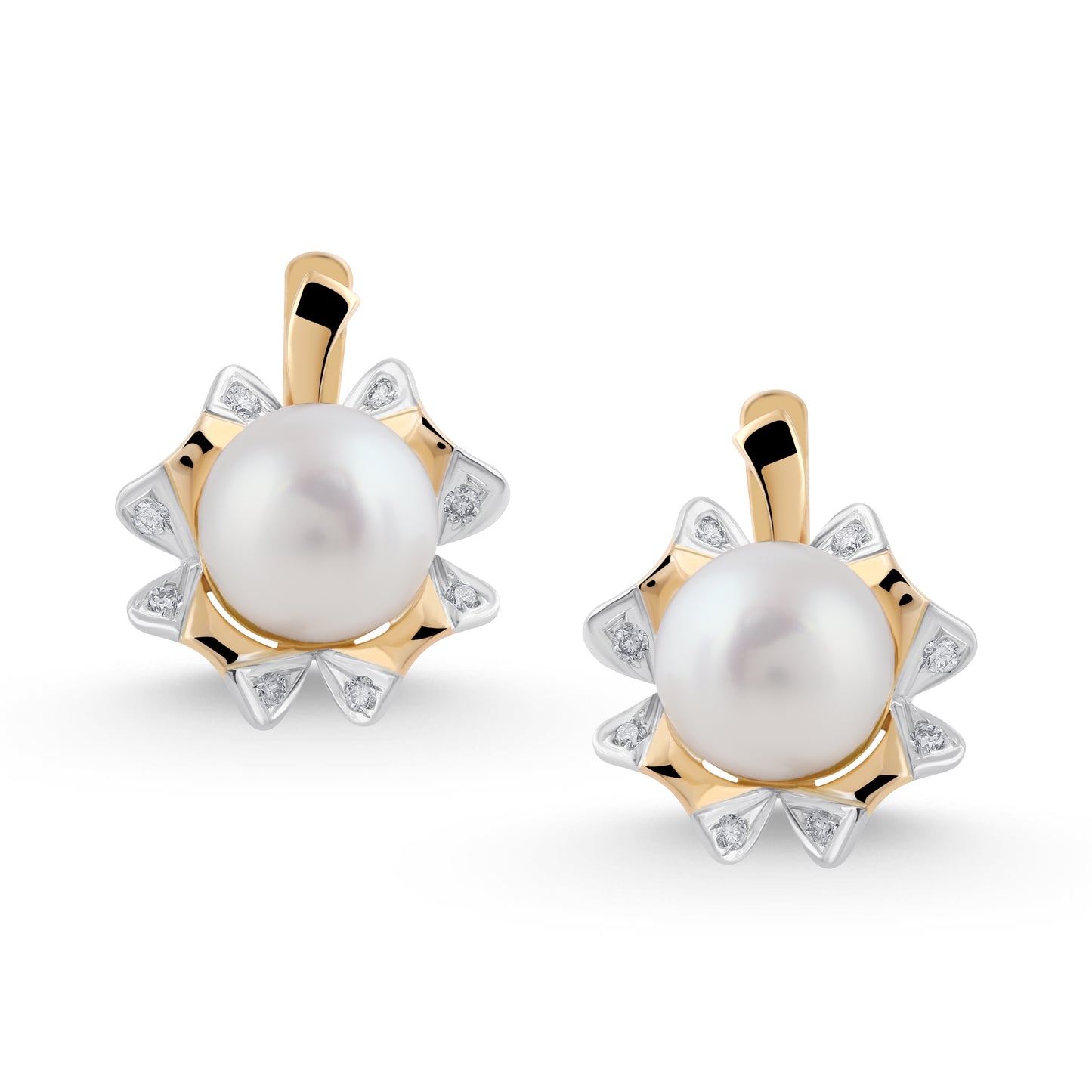 14K YELLOW GOLD PEARL EARRINGS IN DUBAI