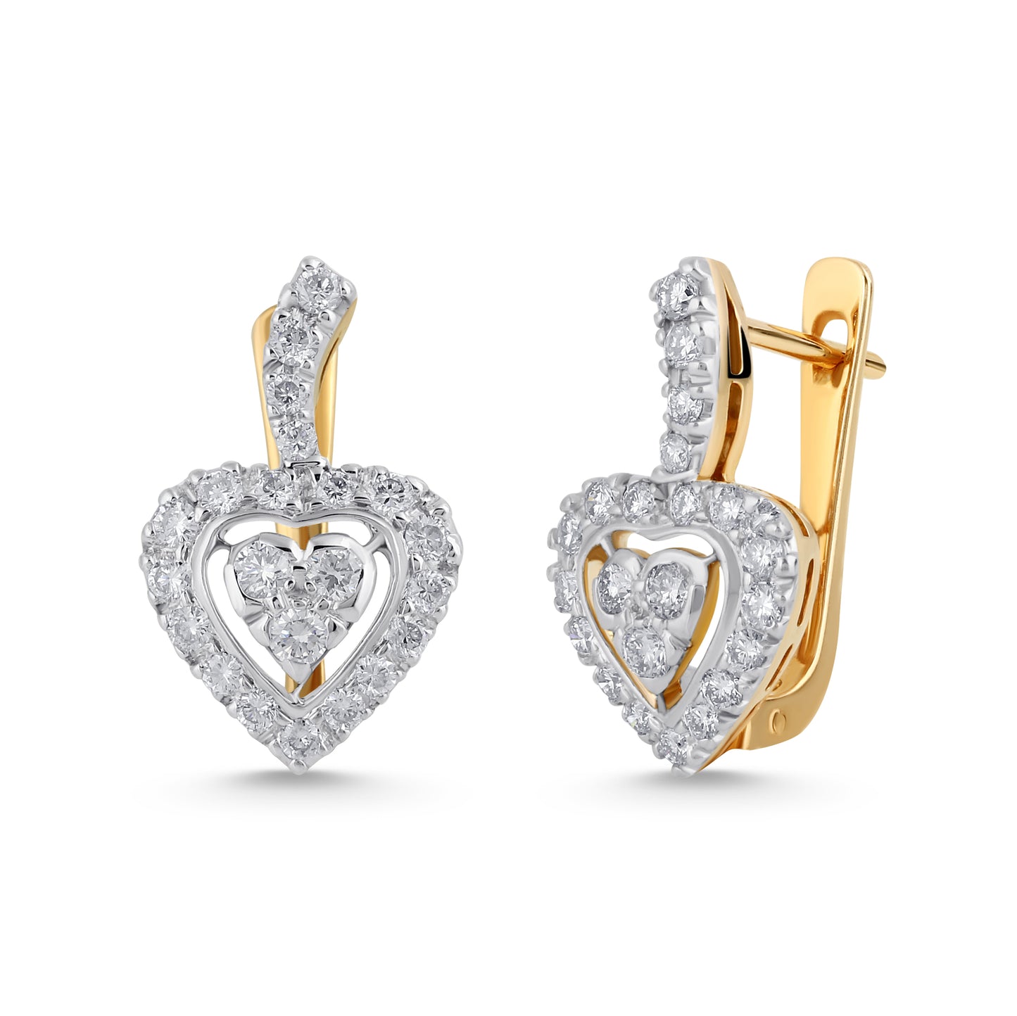 14K YELLOW GOLD DIAMOND EARRINGS IN DUBAI