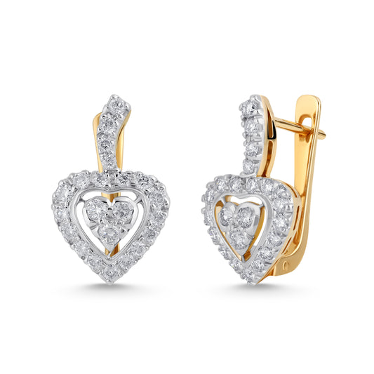 14K YELLOW GOLD DIAMOND EARRINGS IN DUBAI