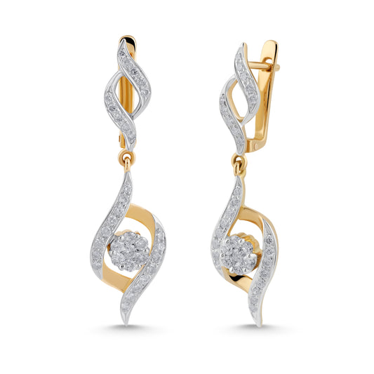 14K GOLDEN WHISPER DIAMOND EARRINGS