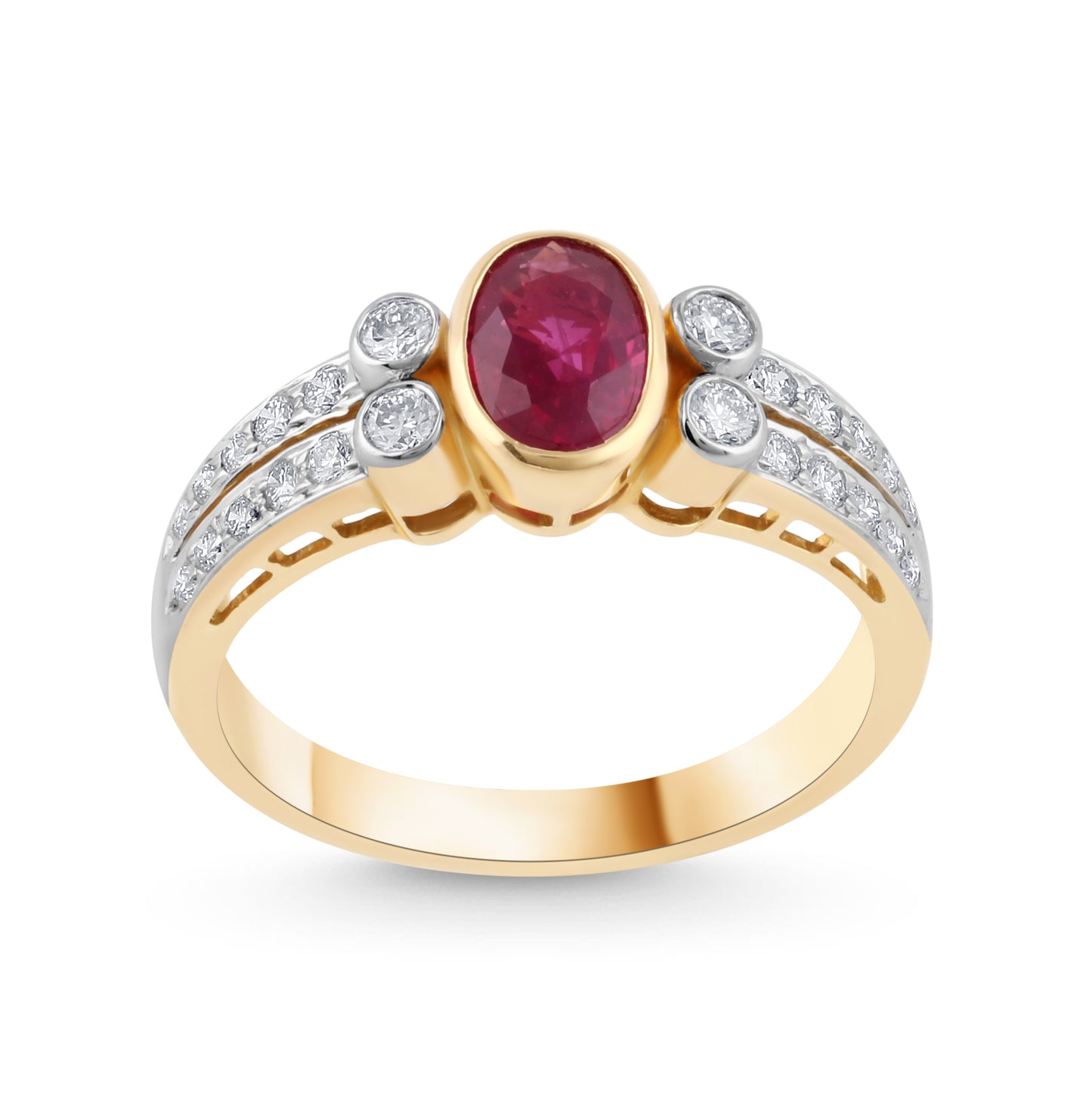 18K YELLOW GOLD RUBY RING