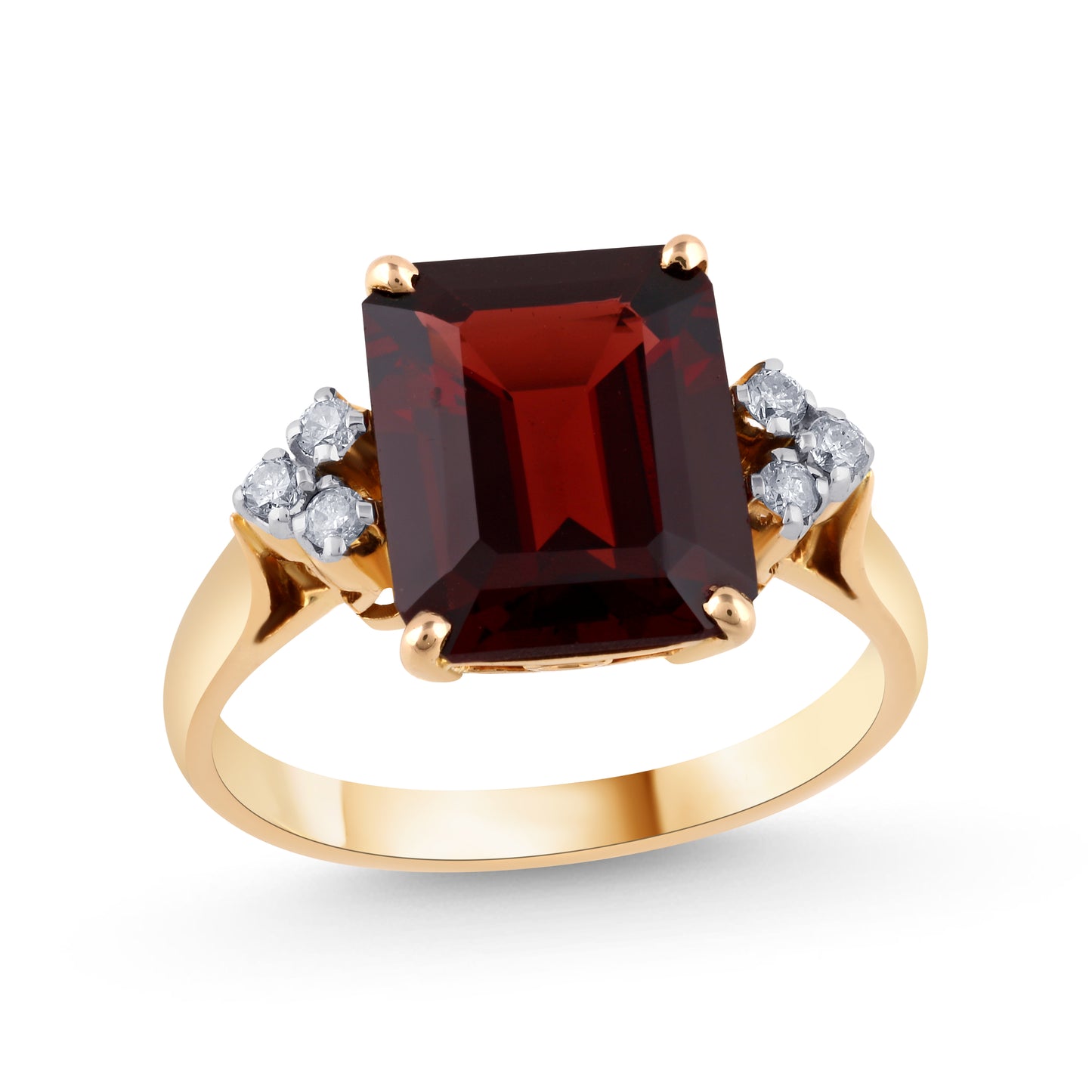 18K Yellow Gold Garnet Ring