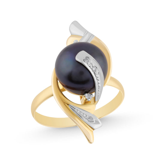 14K YELLOW GOLD PEARL RING In Dubai