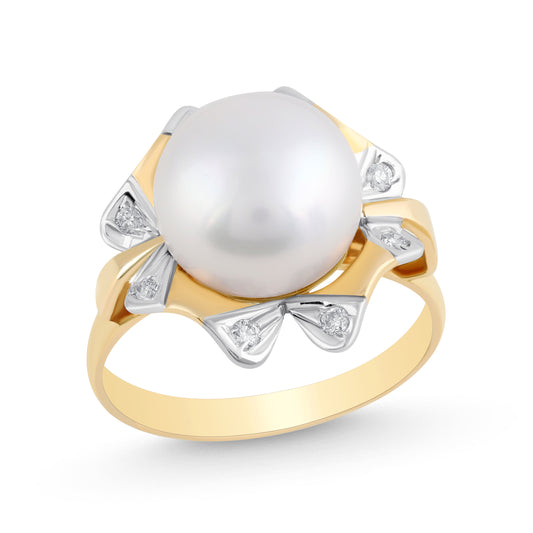 14K YELLOW GOLD PEARL RING