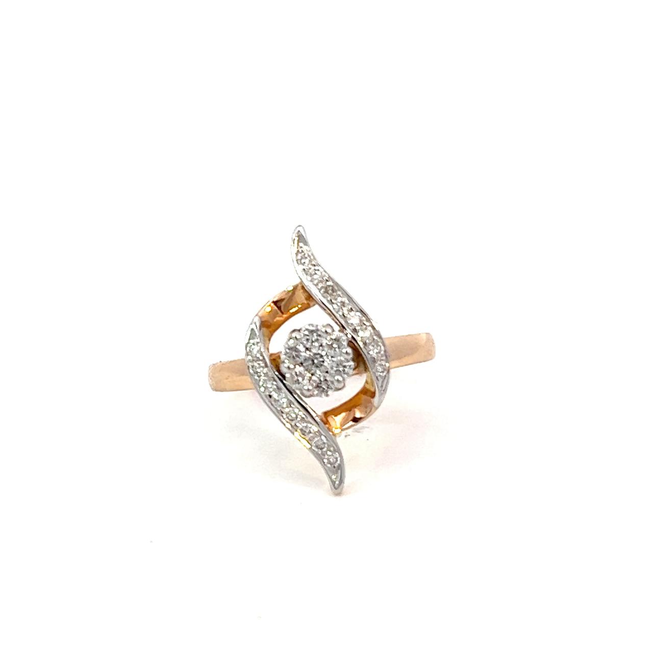 14K YELLOW GOLD DIAMOND LURE RING