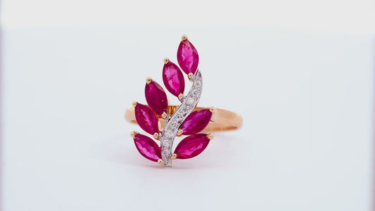 18K Yellow Gold Ruby Ring