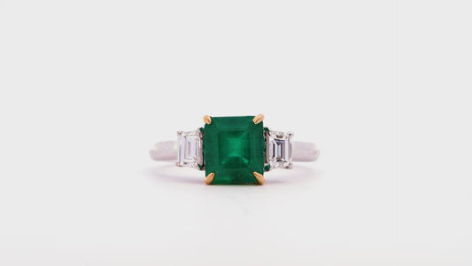 White Gold Emerald Solstice Ring