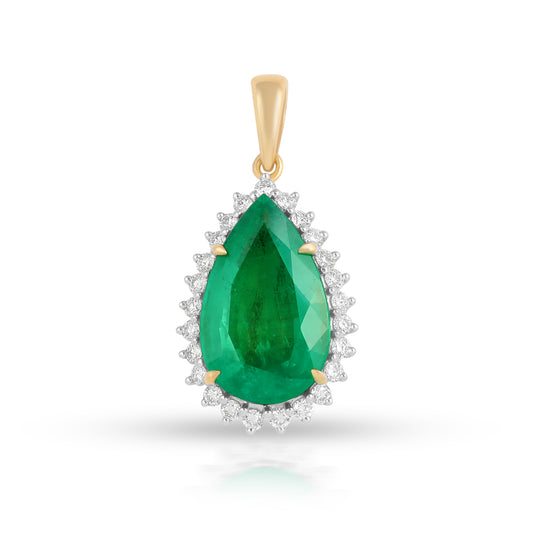 Golden Emerald Heart Pendant