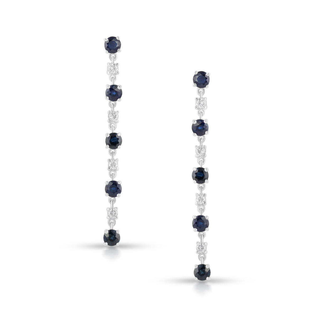 18K White Gold Sapphire Earrings