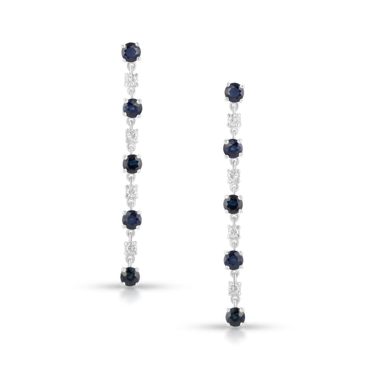 18K White Gold Sapphire Earrings