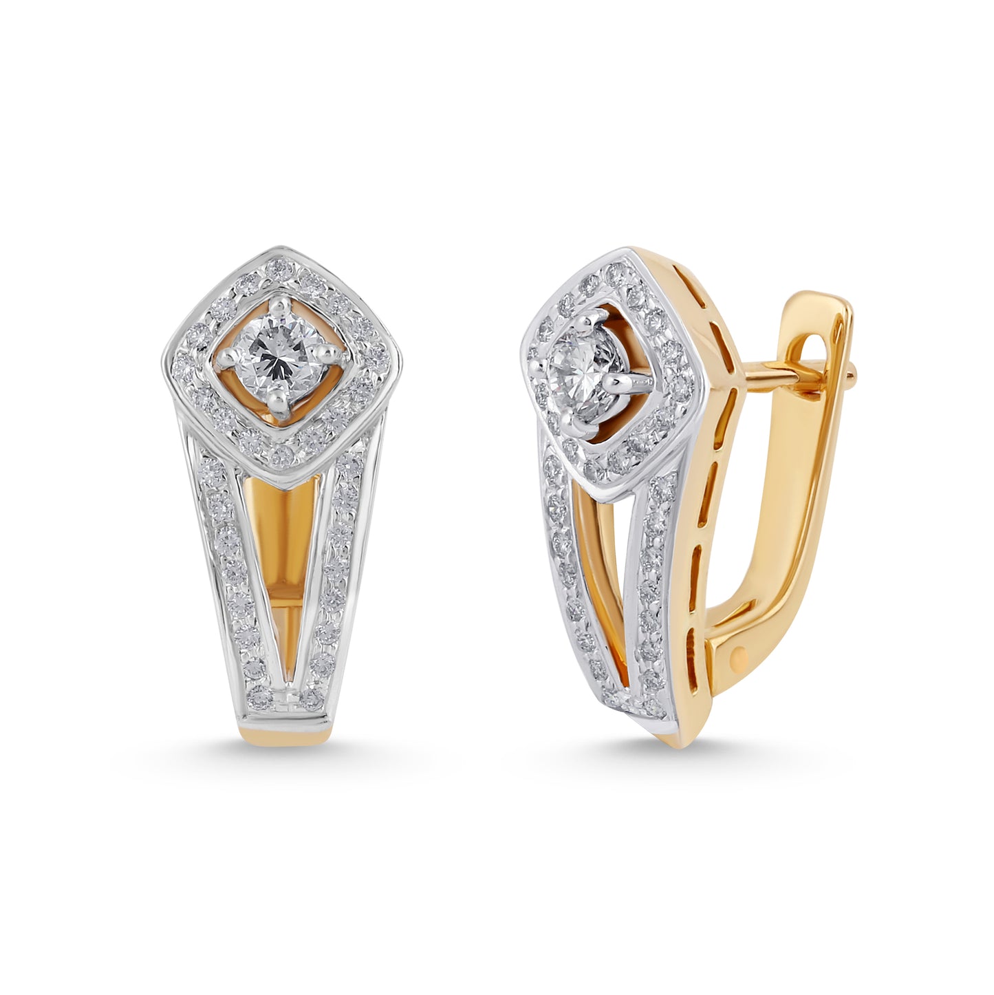 18K GOLDEN ECLIPSE DIAMOND EARRINGS