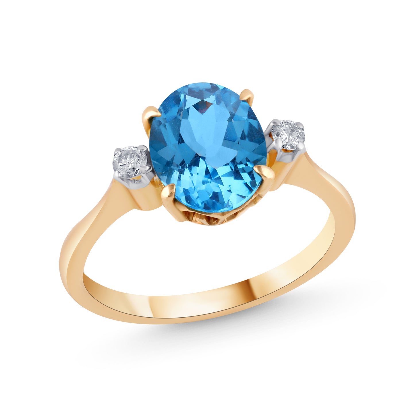 14K YELLOW GOLD BLUE TOPAZ RING