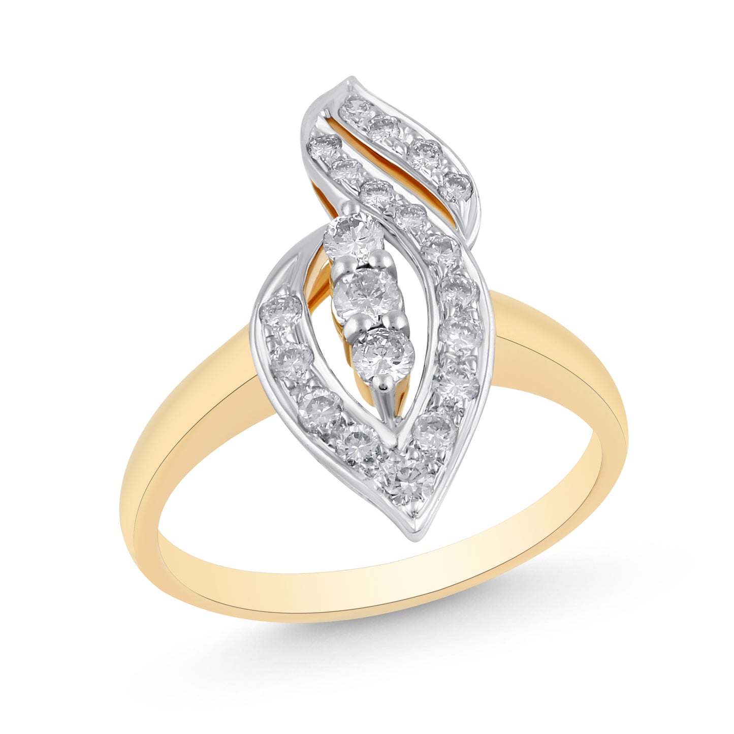 14K YELLOW GOLD DIAMOND WHISPER RING